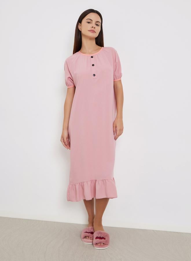 Take Two Pink Short Sleeve Nightdress - Image 2