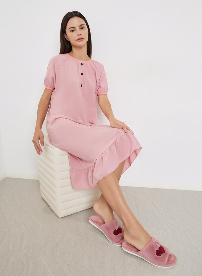 Take Two Pink Short Sleeve Nightdress - Image 1