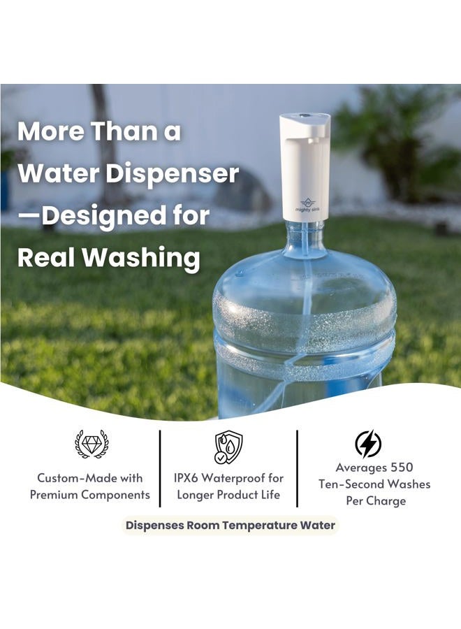 Mighty Sink Electronic Faucet: USB-Rechargeable Water Dispenser | Converts 2–5 Gallon Jugs into a Portable Wash Station | Waterproof | Ideal for Camping & Outdoors - Image 4