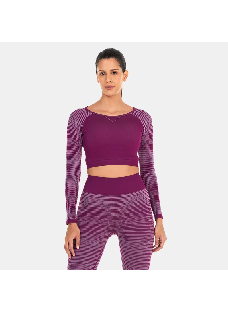 SQUATWOLF Women's Infinity Stripe Seamless Crop Top