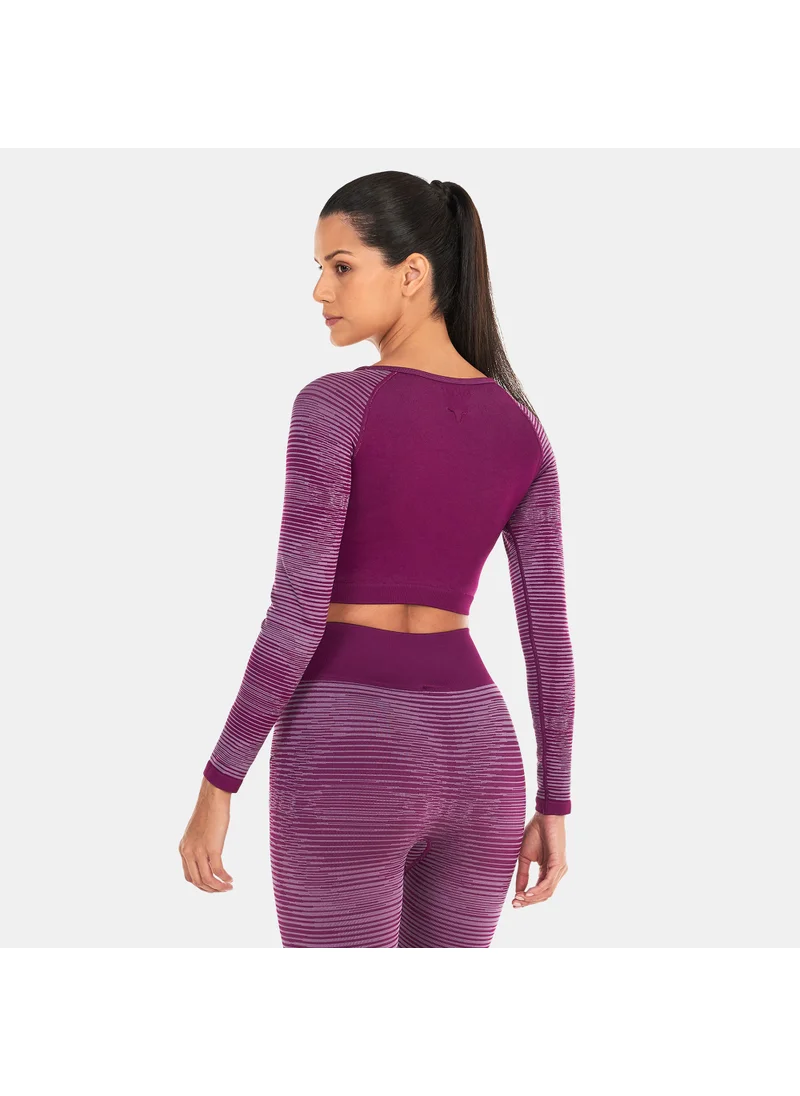 SQUATWOLF Women's Infinity Stripe Seamless Crop Top