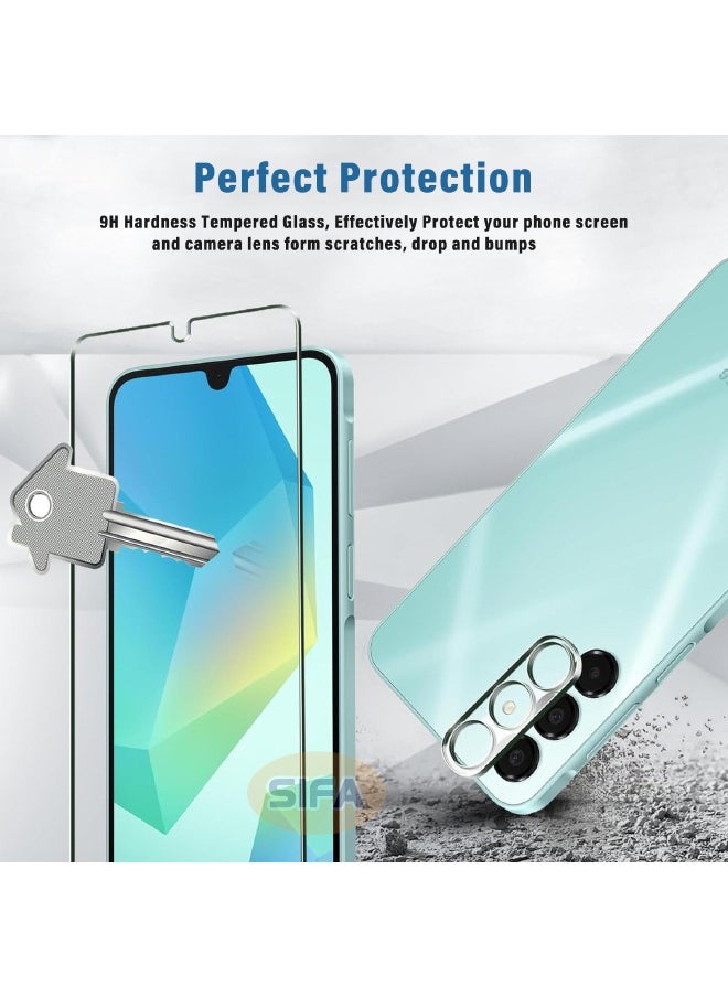 Glass - 2 Pack Samsung Galaxy A16 Screen Protector + 2 Pack Camera Lens Protector, 9H Hardness, Upgraded HD Tempered Glass, Touch Sensitive, Bubble Free, Scratch Resistant, Case Friendly (Boxed, 2+2 Pack) - Image 1