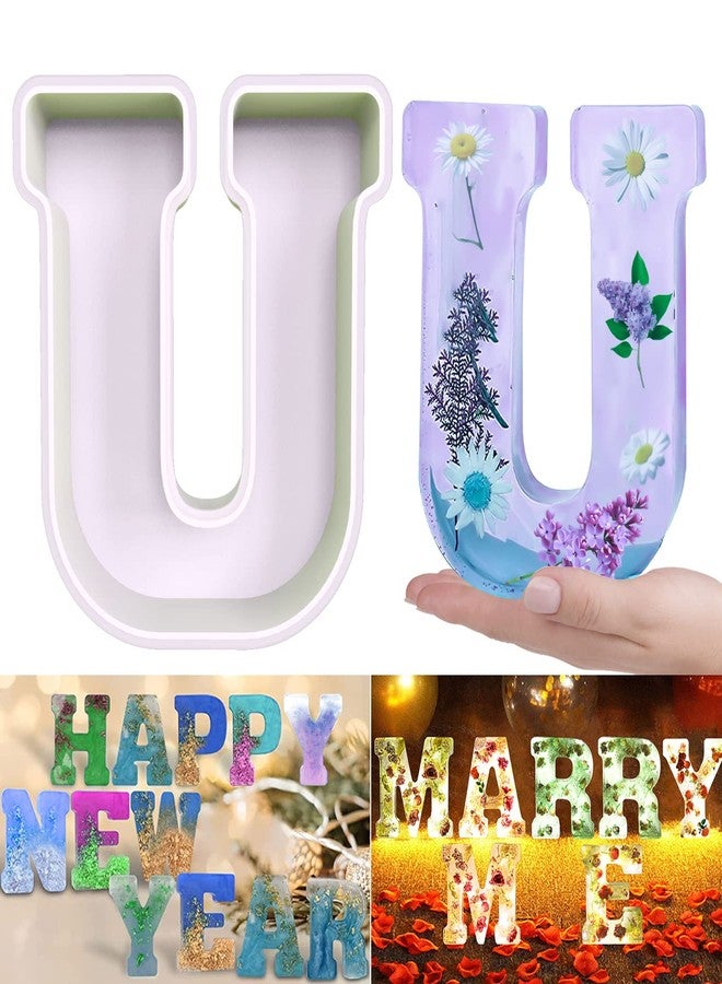 KATIBOLY Resin Mold, Large Letter U 3D Silicone Molds for Epoxy Resin Casting, Alphabet Moldes De Silicona para Resina for Art, Soap, Clay Crafts, Home Party Decorations, Jewelry, Candle Wax, DIY Cake Candy - Image 1