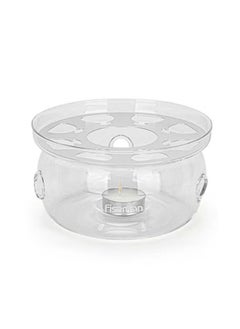Tea Pot Warmer With Candle Heat Resistant Glass Clear 15x8cm