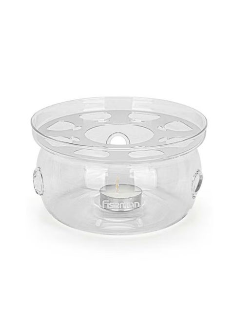 Tea Pot Warmer With Candle Heat Resistant Glass Clear 15x8cm