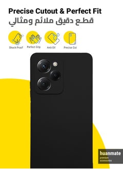 huanmate غطاء حماية أنيق من السيليكون لهاتف Xiaomi Poco X5 Pro باللون الأسود  - Image 2