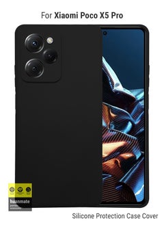 huanmate غطاء حماية أنيق من السيليكون لهاتف Xiaomi Poco X5 Pro باللون الأسود  - Image 1