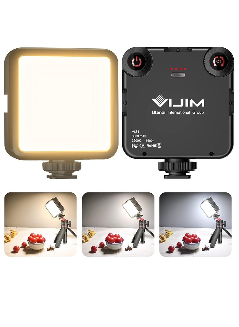 Ulanzi - VIJIM Video Light Colour temperature LED Camera lighting for photography with Cold Shoe Softer Portable Light Ajustable Brightness,Rechargeable with 3000mAh Battery VL81 - Image 1