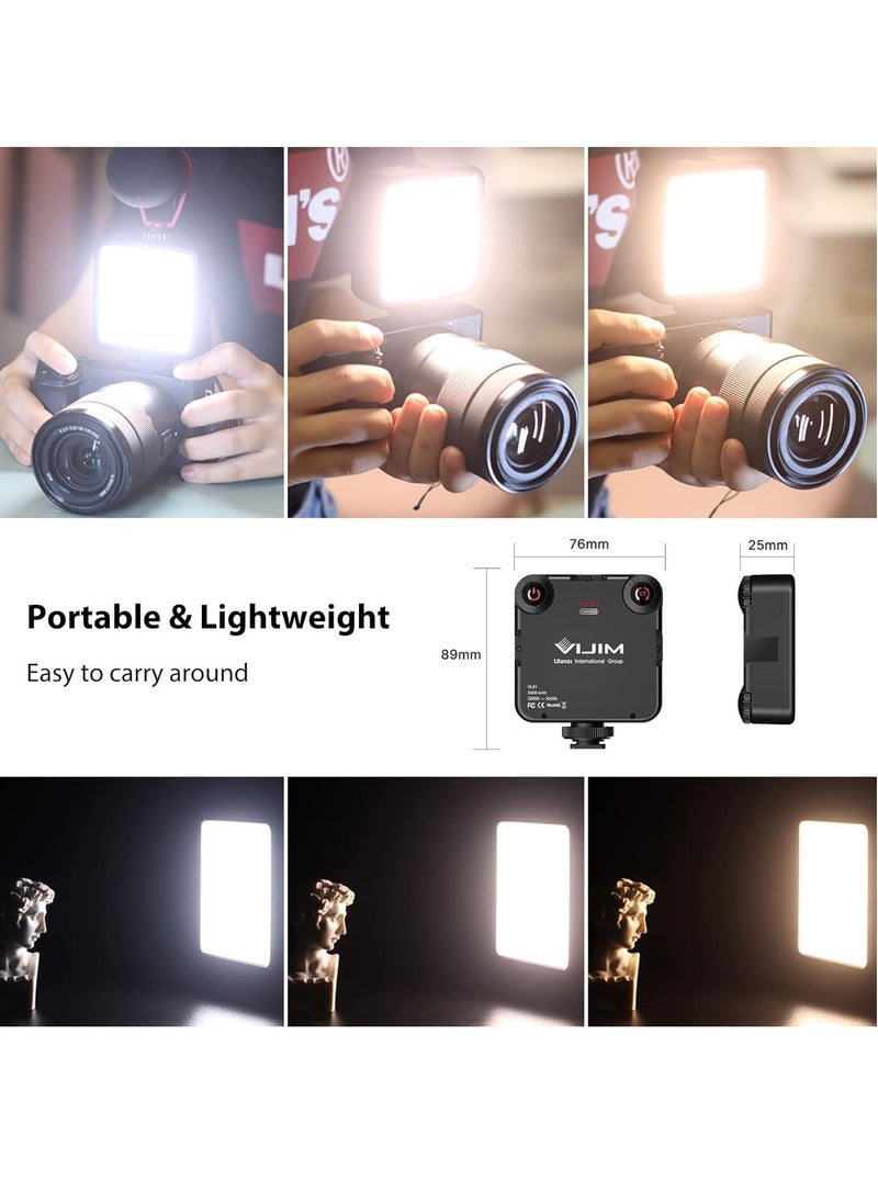 Ulanzi - VIJIM Video Light Colour temperature LED Camera lighting for photography with Cold Shoe Softer Portable Light Ajustable Brightness,Rechargeable with 3000mAh Battery VL81 - Image 1