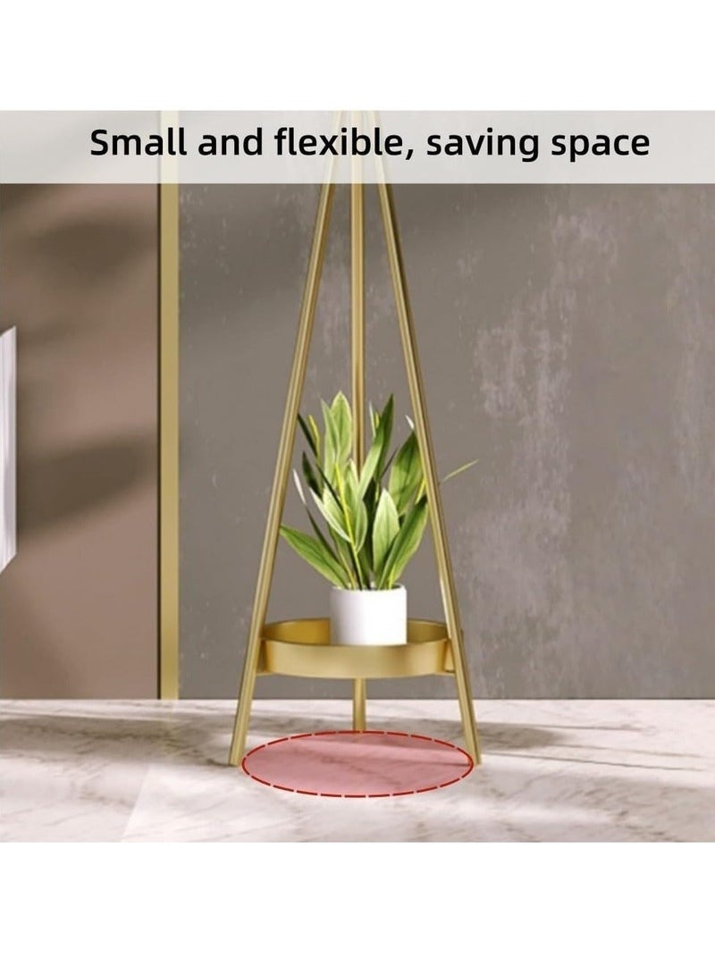 WALALLA 1-Piece 2-Tier Tall Metal Plant Stand Indoor Outdoor Flower Pot Stand Rustproof Iron Flower Pot Holder Shelf Nordic Creative Round Plant Display Rack For Patio Corner Balcony - Image 2
