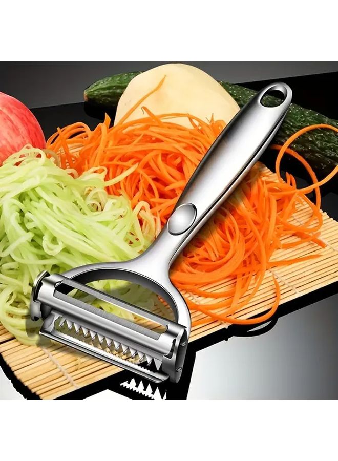 Stainless Steel Multi Functional Fruit Vegetable Peeler 1pc Effortless Peeling Slicing Cutting Ergonomic Handle - Image 1