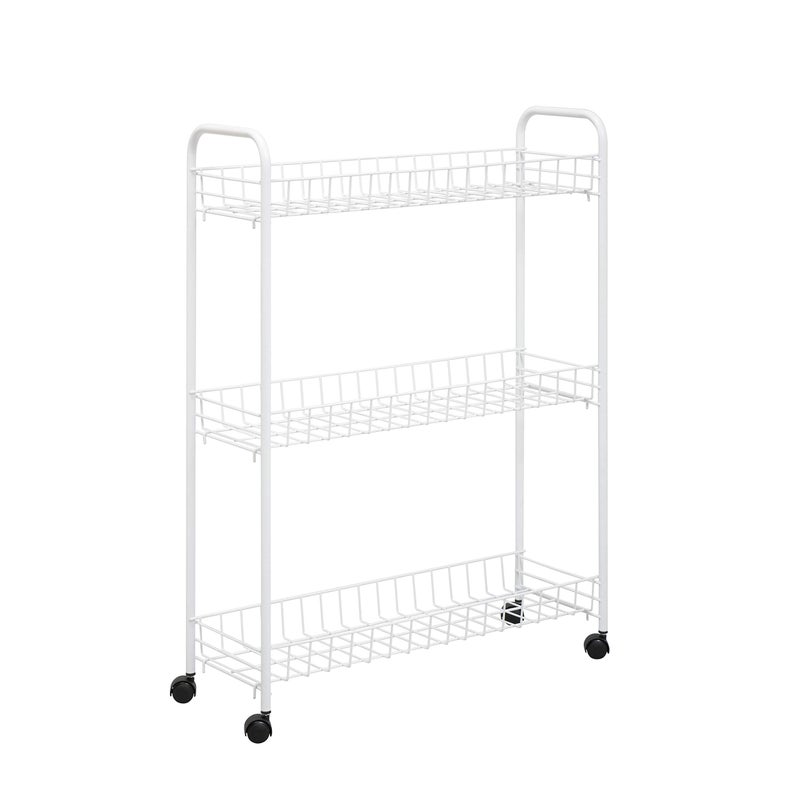 Honey Can Do Honey-Can-Do Crt-01149 3-Tier Laundry Cart, 23"L x 8"W x 31"H, White - Image 3