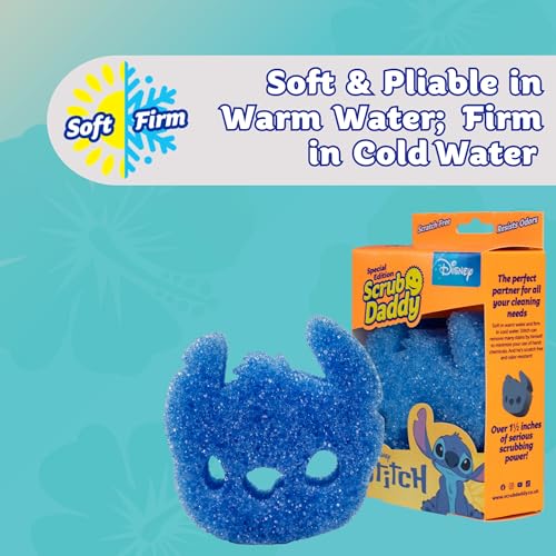 Scrub Daddy Disney Stitch Dish Sponge Twin Pack, Smiley Face Sponges for Cleaning & Washing Up - Kitchen Non Scratch Scourers with FlexTexture Firm & Soft Scrubbing, Dishwashing Scrubber - Image 4