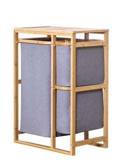 XiuWoo Bamboo Laundry Basket Organizer Removable Laundry Hamper ,Dirty Clothes Hamper for Bathroom Bedroom,College Dorm Room Hamper  - Image 1
