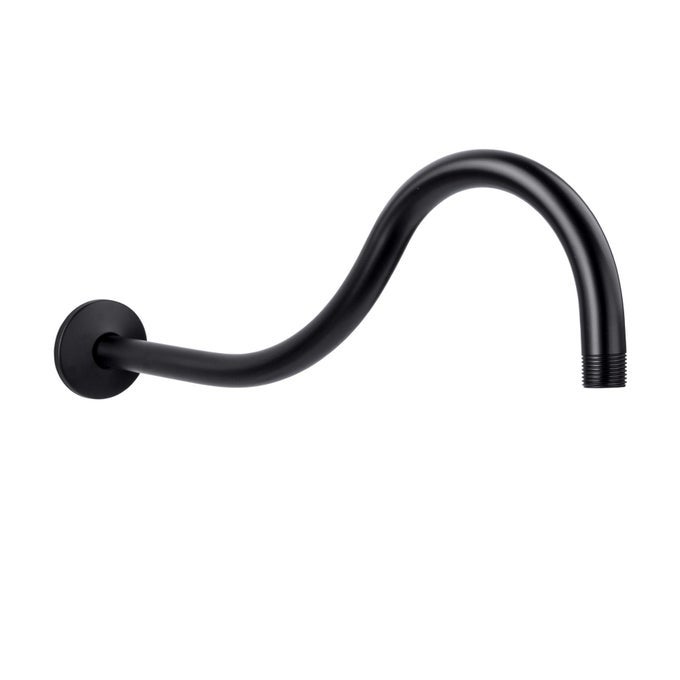 SHOWER HEAD EXTENSION ARM BY 16 INCH ASSEMBLED LENGTH HIGH ARC LONG EXTENDER PIPE GREAT FOR RAIN FALL SHOWERHEAD BLACK FINISH
