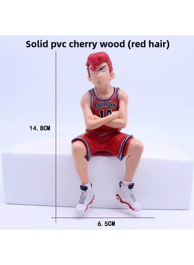 Cake Decoration Sakuragi Flower Way Set Basketball Kid Slam Dunk Master Doll Doll Ornaments Basketball Frame Plug-in-Color:Solid Sakuragi Flower Road Red Hair  - Image 1