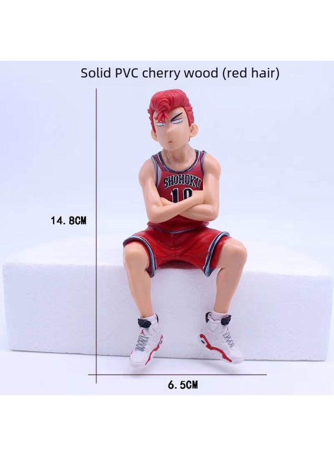 Cake Decoration Sakuragi Flower Way Set Basketball Kid Slam Dunk Master Doll Doll Ornaments Basketball Frame Plug-in-Color:Solid Sakuragi Flower Road Red Hair  - Image 3