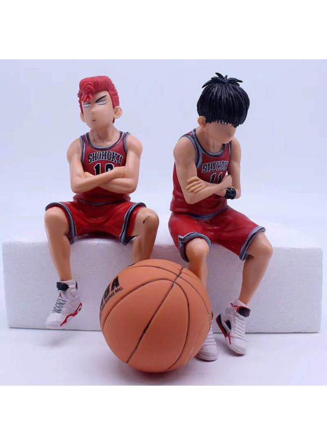 Cake Decoration Sakuragi Flower Way Set Basketball Kid Slam Dunk Master Doll Doll Ornaments Basketball Frame Plug-in-Color:Solid Sakuragi Flower Road Red Hair  - Image 2