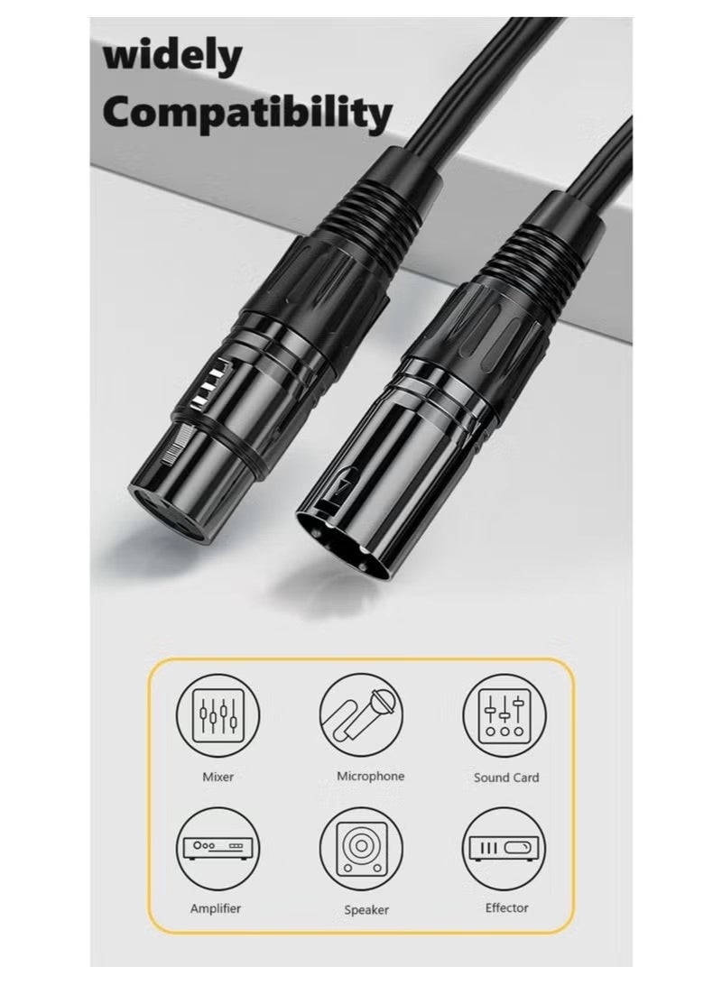 XLR Cables, Microphone Cables (10 ft 4N OFC WIRE) XLR Male to XLR Female Balanced 3 PIN Mic Cables. Compatible with Preamps Speaker Systems and More, 6MM PVC Jacket, XLR Cable - Image 4