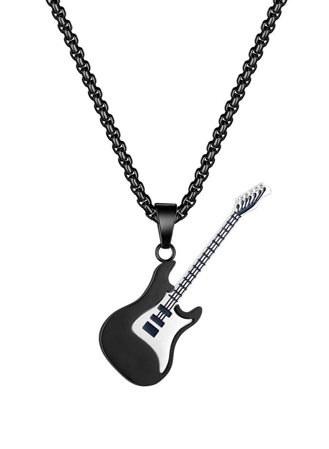 وهاواي 1PCS Black Ring Pendant Necklace for Mens Women Boys Cool Ring Necklace Jewelry Gifts  Stainless Steel  Chain - Image 1