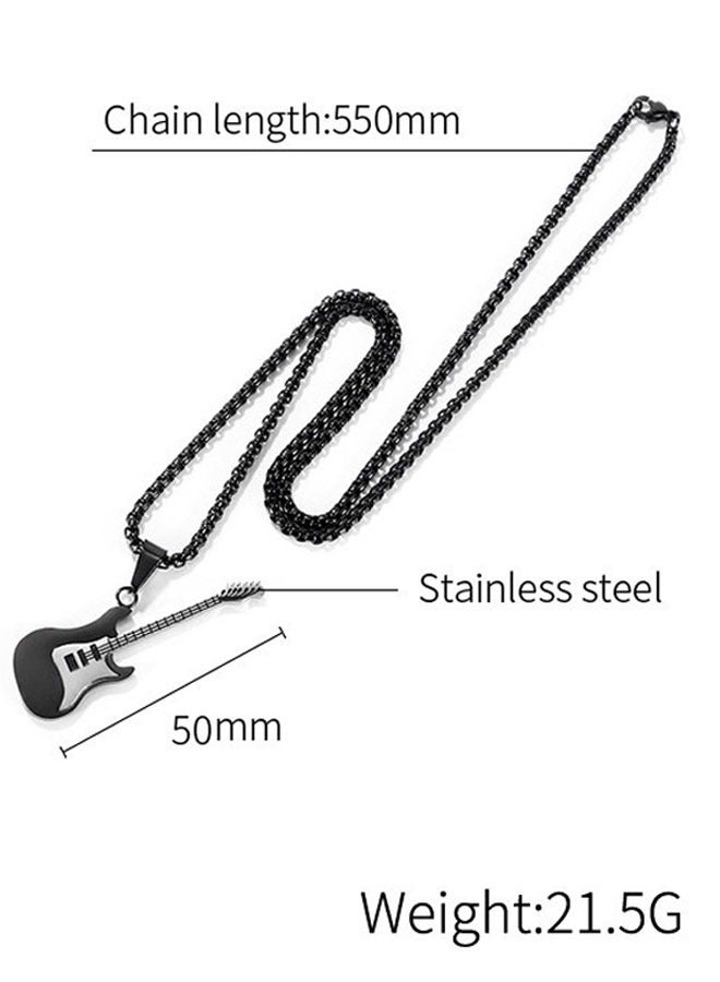 وهاواي 1PCS Black Ring Pendant Necklace for Mens Women Boys Cool Ring Necklace Jewelry Gifts  Stainless Steel  Chain - Image 2