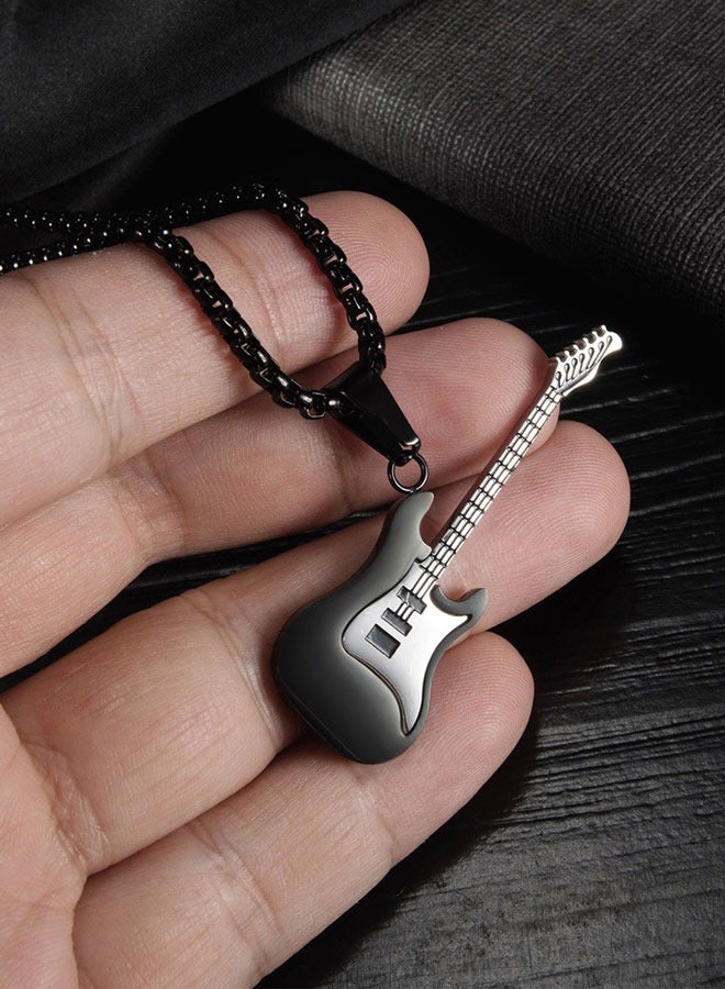 وهاواي 1PCS Black Ring Pendant Necklace for Mens Women Boys Cool Ring Necklace Jewelry Gifts  Stainless Steel  Chain - Image 3