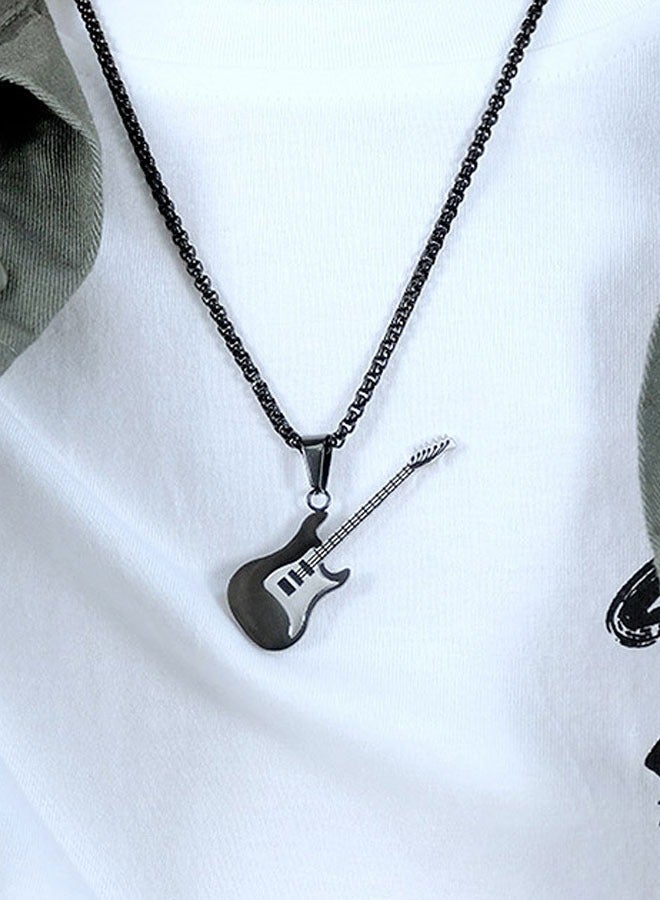 وهاواي 1PCS Black Ring Pendant Necklace for Mens Women Boys Cool Ring Necklace Jewelry Gifts  Stainless Steel  Chain - Image 4