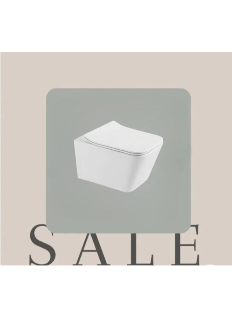 Rimless Wall Hung Square Western Toilet Ceramic High Quality - Image 1
