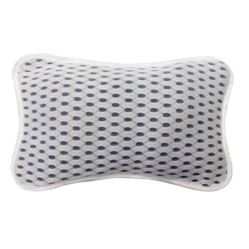 White Bath Pillow with Suction Cups Neck Back Support Non Slip Spa Bathtub Cushion - Image 2