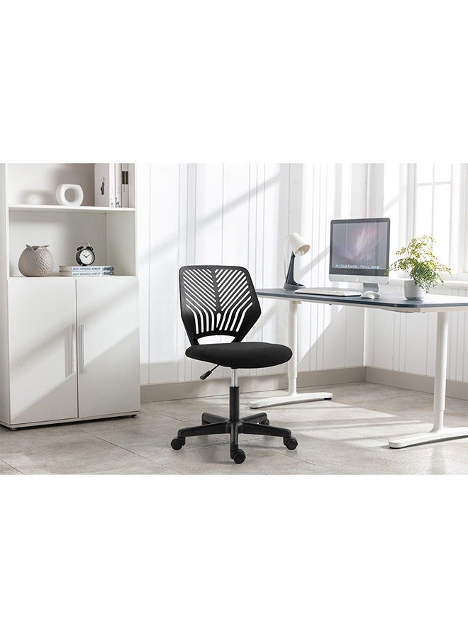 DANUBE HOME Melodica Office Chair Mid Back Ergonomic Gaming Chair Modern Home Desk Computer Chair 360° Swivel Office Chairs Adjustable Lumbar Support L 46 x W 48 x H 78 cm Black - Image 1