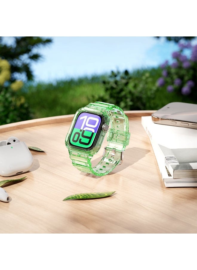 NIBEMINENT Transparent TPU Silicone Apple Watch Band - Compatible with 10th Gen 46MM  - Image 1