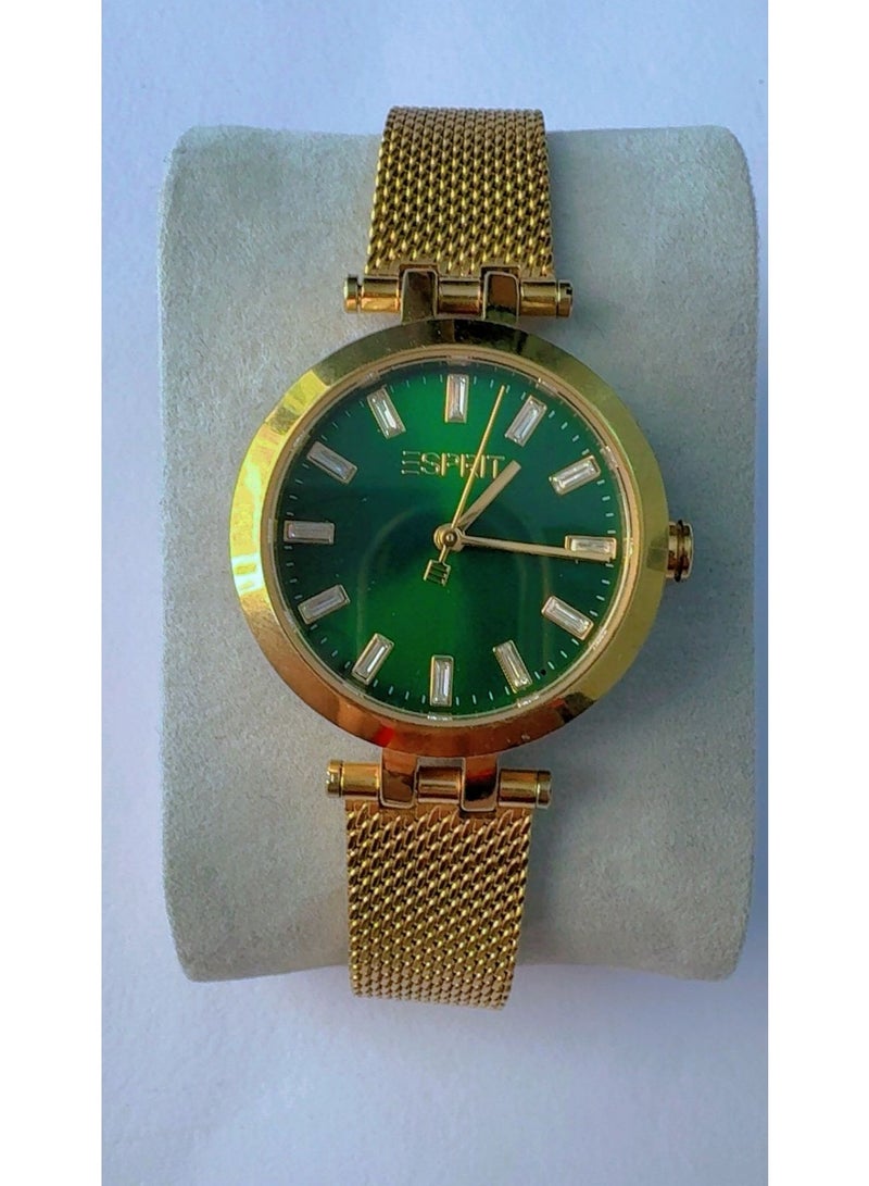 ESPRIT Luxury Esprit 1L331 Women's Watch - Gorgeous Emerald Green Dial with Gold Mesh Band - Pre-Owned (Looks Absolutely Brand New & Mint Condition) - Image 1