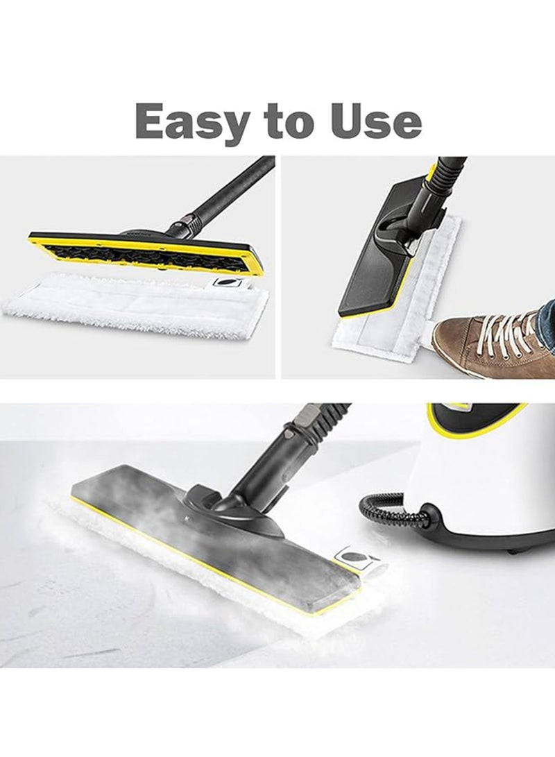 6 Piece Steam Mop Replacement Pads Compatible for Karcher SC Steam Cleaner Microfiber Mop Cloth Steam Pocket Mop Pads Set for SC Floor Nozzle SC2 SC3 SC4 SC5(3 Mop Cloth and 3 Cloth Cover),White.  - Image 5