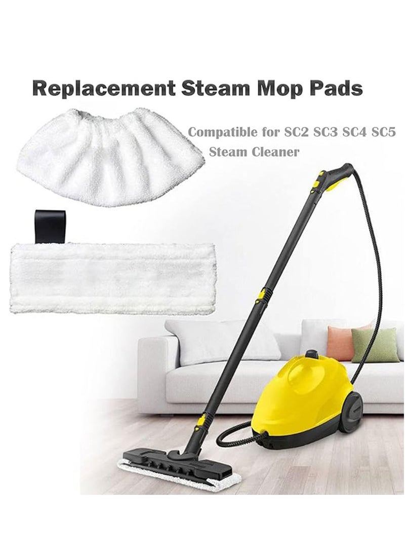 6 Piece Steam Mop Replacement Pads Compatible for Karcher SC Steam Cleaner Microfiber Mop Cloth Steam Pocket Mop Pads Set for SC Floor Nozzle SC2 SC3 SC4 SC5(3 Mop Cloth and 3 Cloth Cover),White.  - Image 2