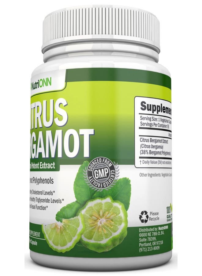 NutriONN Citrus Bergamot - 500 mg - 90 Vegetarian Capsules - 38% Polyphenols - Natural Premium Quality Citrus Bergamot Extract - Promotes Healthy Cholesterol, Blood Sugar, Blood Pressure & Triglyceride Levels - Image 5