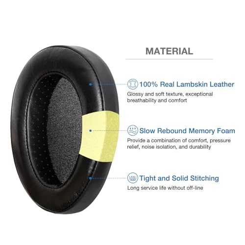 Voarmaks Memory Foam Cushion Ear Pads Compatible with Hifiman Arya Ananda Edition XS X HE1000se HE1000 V2 Jade II Headphone Replacement EarPads (Full Sheepskin) - Image 3