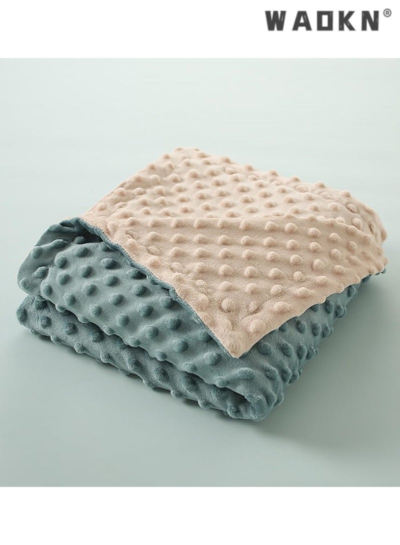 WAOKN Baby Blanket for Boys Girls, Soft Warm Plush Minky Baby Blanket with Dotted Backing, Newborn Double Layer Receiving Blanket for Stroller Crib - Image 1