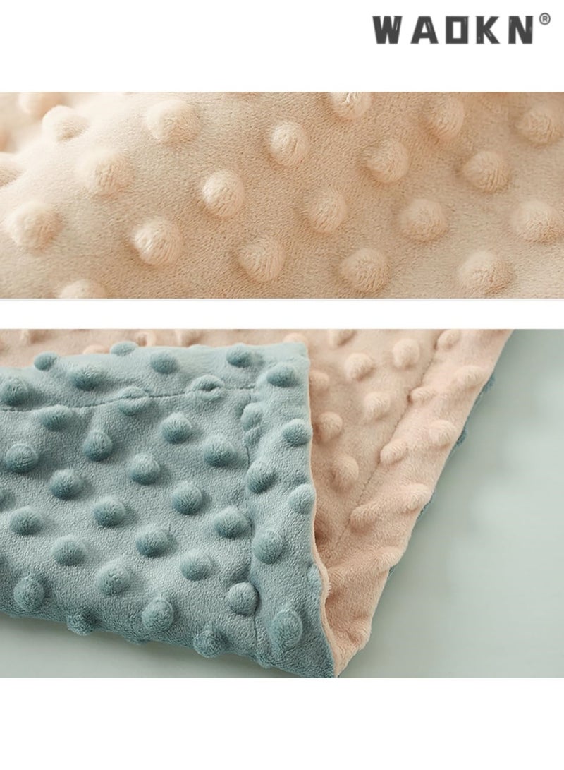 WAOKN Baby Blanket for Boys Girls, Soft Warm Plush Minky Baby Blanket with Dotted Backing, Newborn Double Layer Receiving Blanket for Stroller Crib - Image 2