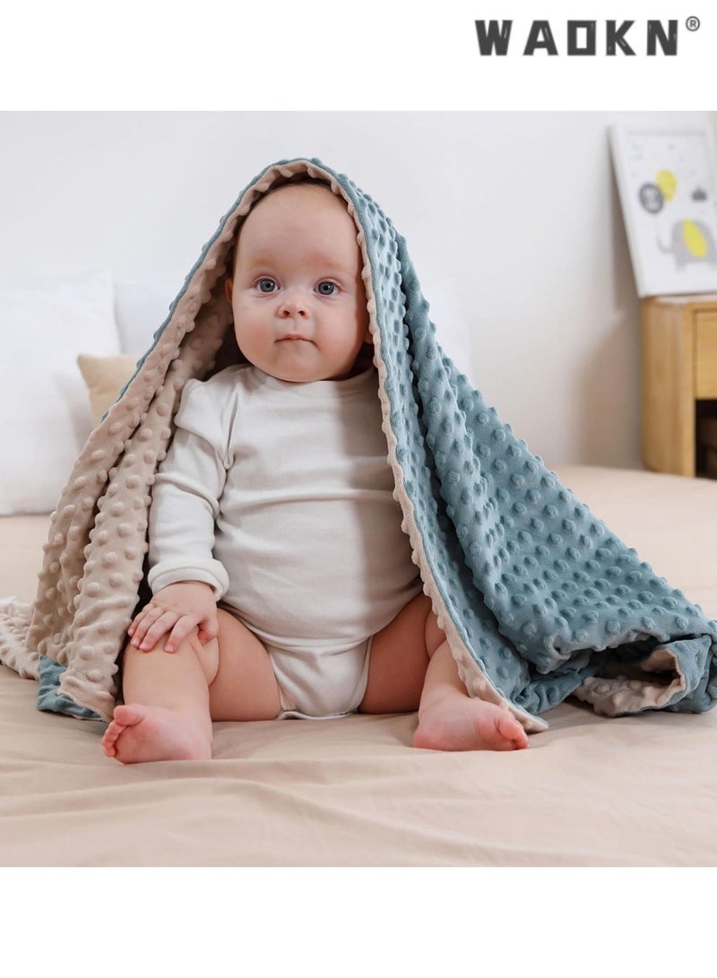 WAOKN Baby Blanket for Boys Girls, Soft Warm Plush Minky Baby Blanket with Dotted Backing, Newborn Double Layer Receiving Blanket for Stroller Crib - Image 4