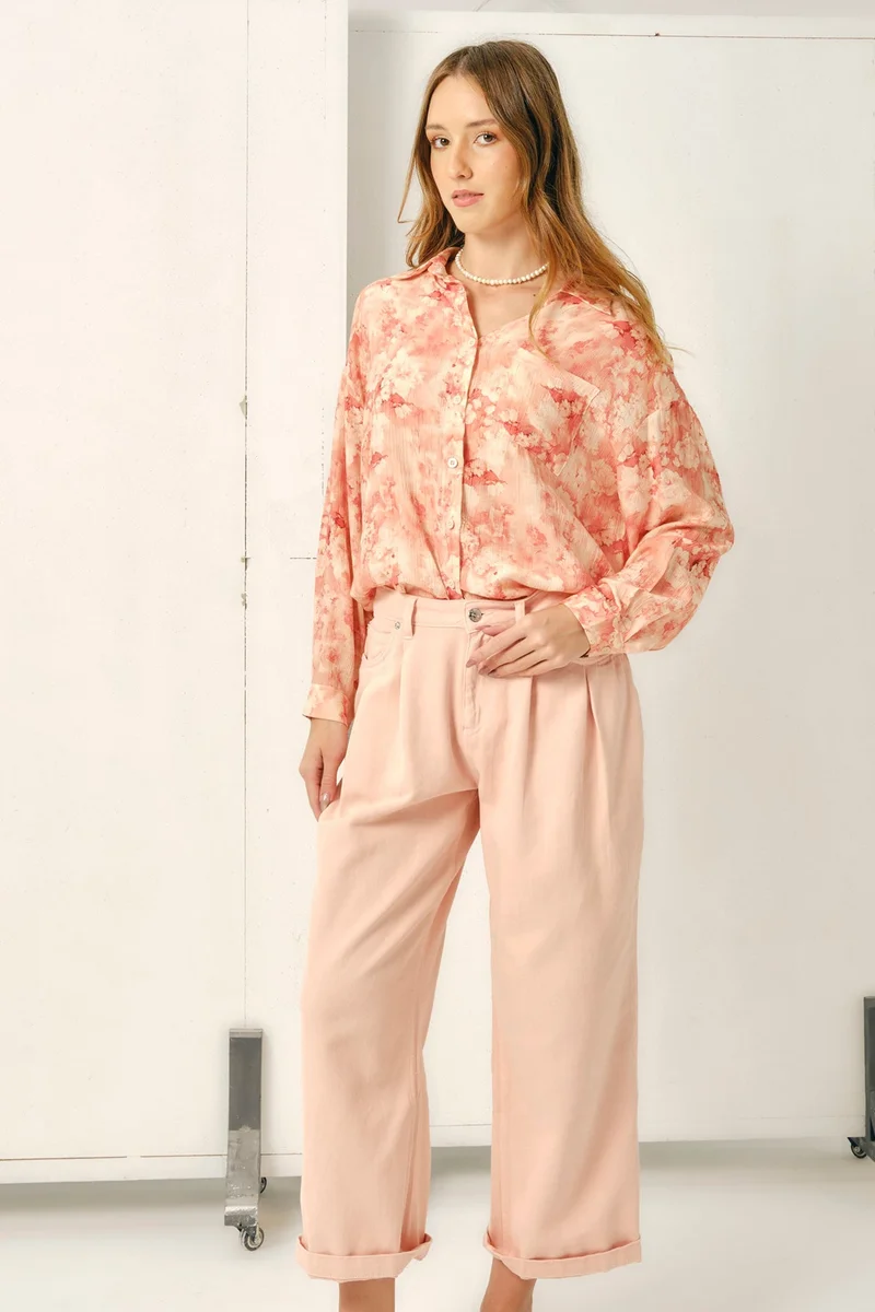 فيرجيو Floral Viscose Printed Full Sleeve Shirt for Women