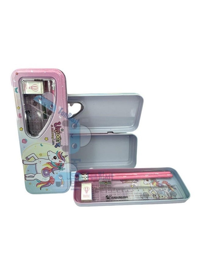 FunBlast Unicorn Pencil Box For Kids Stationary Pencil Case For Girls Metal Pen And Pencil Box For Girls Stationary Pencil Organizer Set For Girls/Birthday Gift/Return Gift (Multicolor)  - Image 4