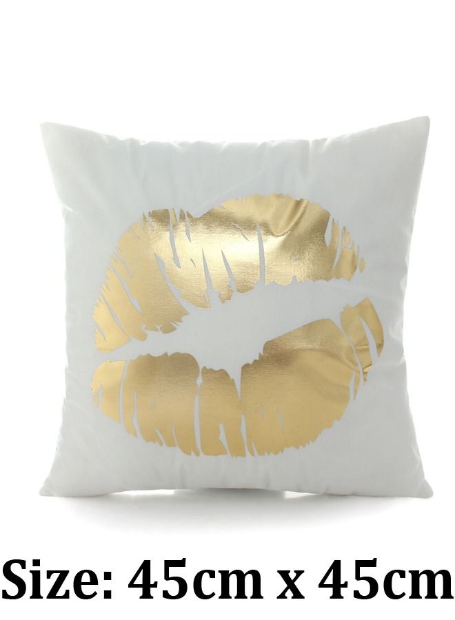 fashionhome Shining Lips Printed Design Cushion Covers Decor Throw Pillow Cover Gold Decorative Pillowcase Cushion Cover for Bedroom Sofa Car Home Decor 45x45 cm  - Image 4