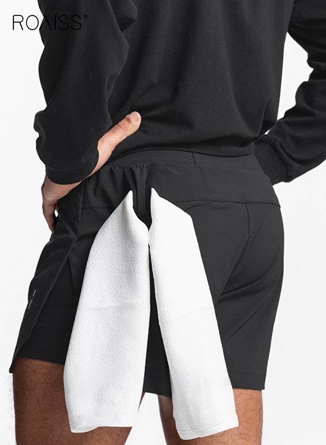 roaiss Men's Functional Sports Fitness Pants Made with Skin-Friendly, Breathable Wear-Resistant and Quick-Drying Fabric Comfortable Loose Fit, Designed for Optimal Performance During Training and Various Workouts Black - Image 3