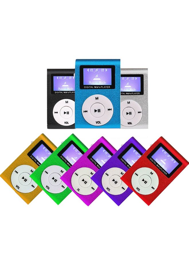 Mini Lavalier Metal Mp3 Player مع الشاشة ، النمط: مع أذن+كابل (أحمر) - Image 2