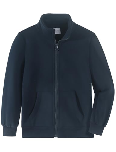 SpringGege Boys Full Zip Fleece Hoodless Hoodies Mock Neck Sweatshirts Kids Zip Up Jackets Black Size 1112 Years