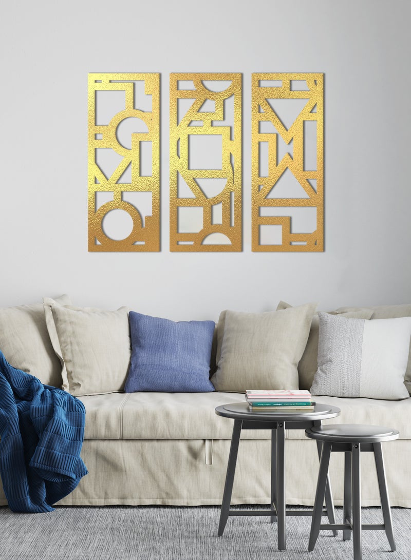 Home Gallery Geometric Wooden Wall Décor - Set Of 3 Each 80X30 - Image 2