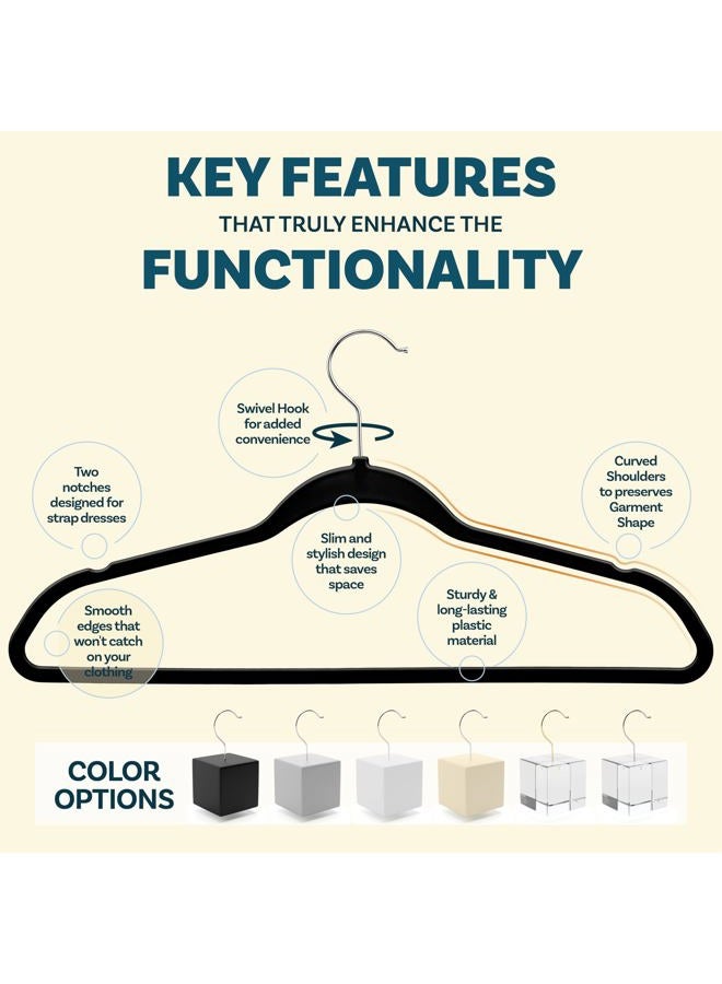 DEILSY Clothes Hangers Plastic Hangers - Durable Non-Velvet Plastic Hangers - Slim Hangers, Classic Shirt and Pant Hangers Black Plastic Hangers for Everyday Use Plastic Hangers 20 Pack - Image 4