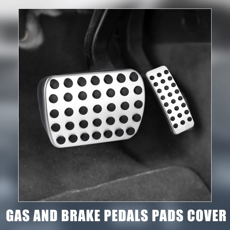 X AUTOHAUX X AUTOHAUX 2pcs Gas and Brake Pedals Pads Cover Anti-Slip for Mercedes-Benz GLE GLS ML GL 350 2013-2019 Stainless Steel Car Pedals Accessories No Drill - Image 2