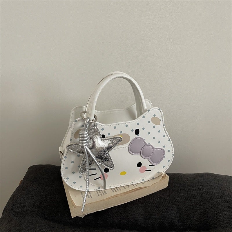 Cute Cat Polka Dot Handbag for Women - Image 2
