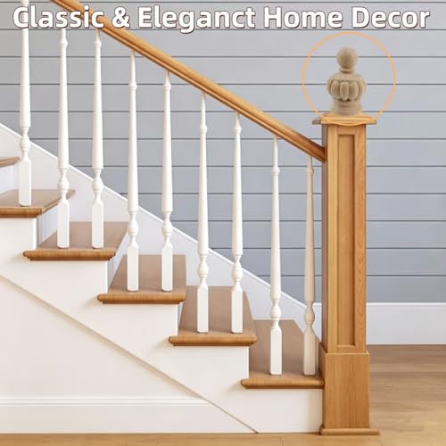 Chinflly Decorative Wood Finials for Bed Post Finials Curtain Rod Staircases DIY Crafts Unfinished Wooden Finials for Indoor Use Home Decor, 1 Pcs-2.95"x4.9" - Image 3